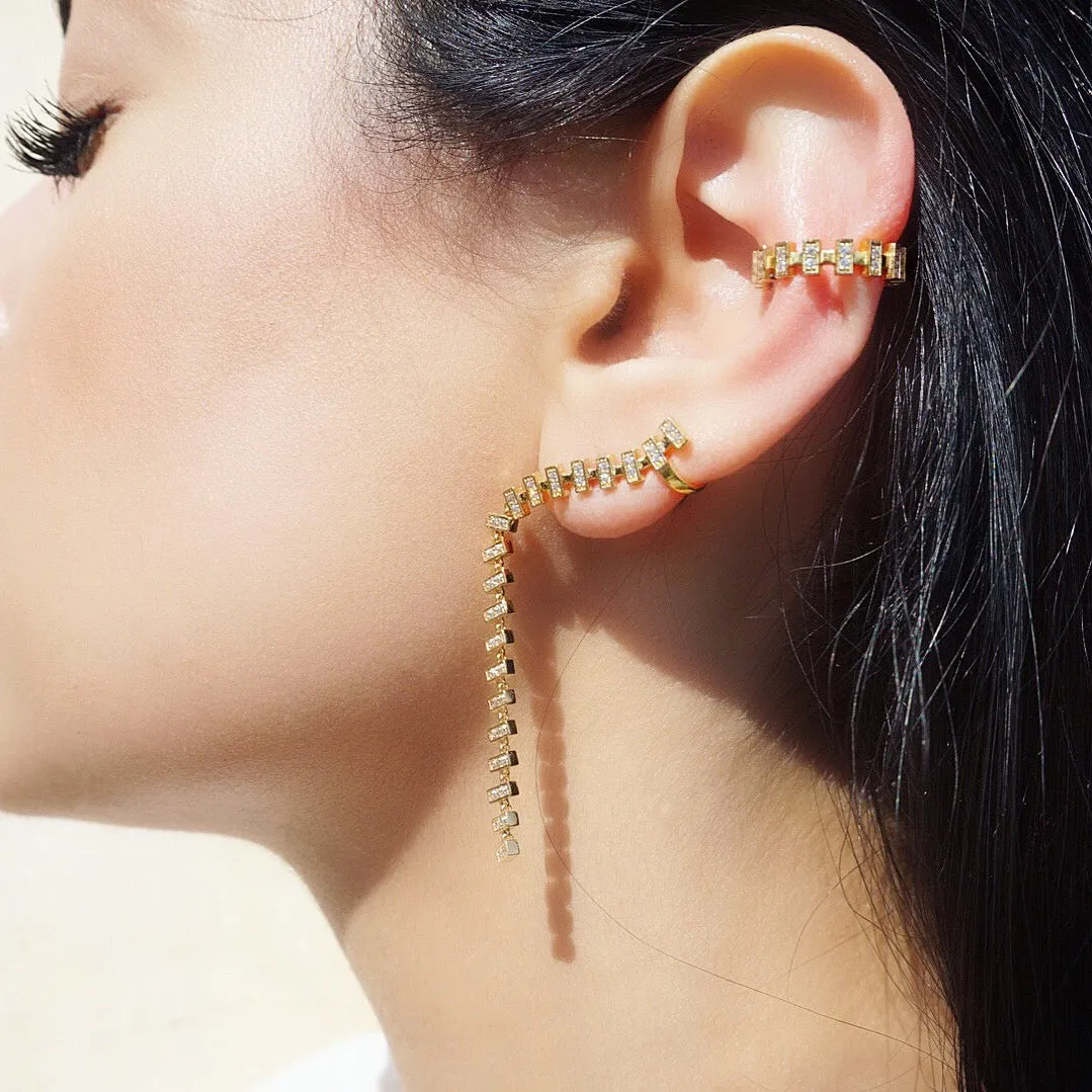 Merlon Rivulet Diamond Earrings