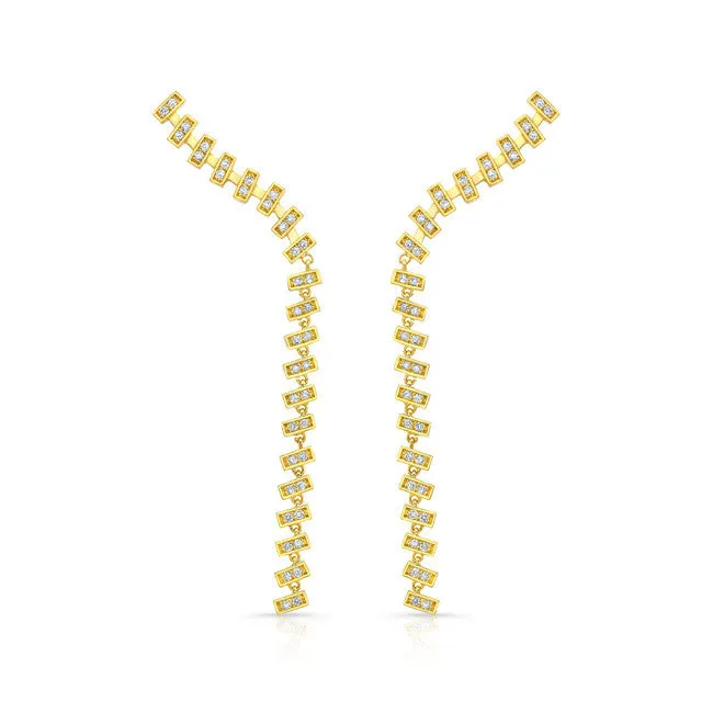 Merlon Rivulet Diamond Earrings