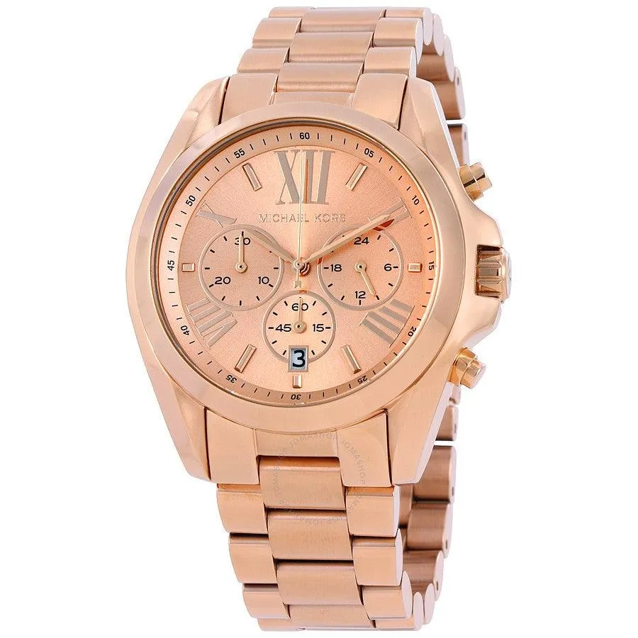 Michael Kors Bradshaw Oversize Chronograph Rose Gold Tone Unisex Watch MK5503