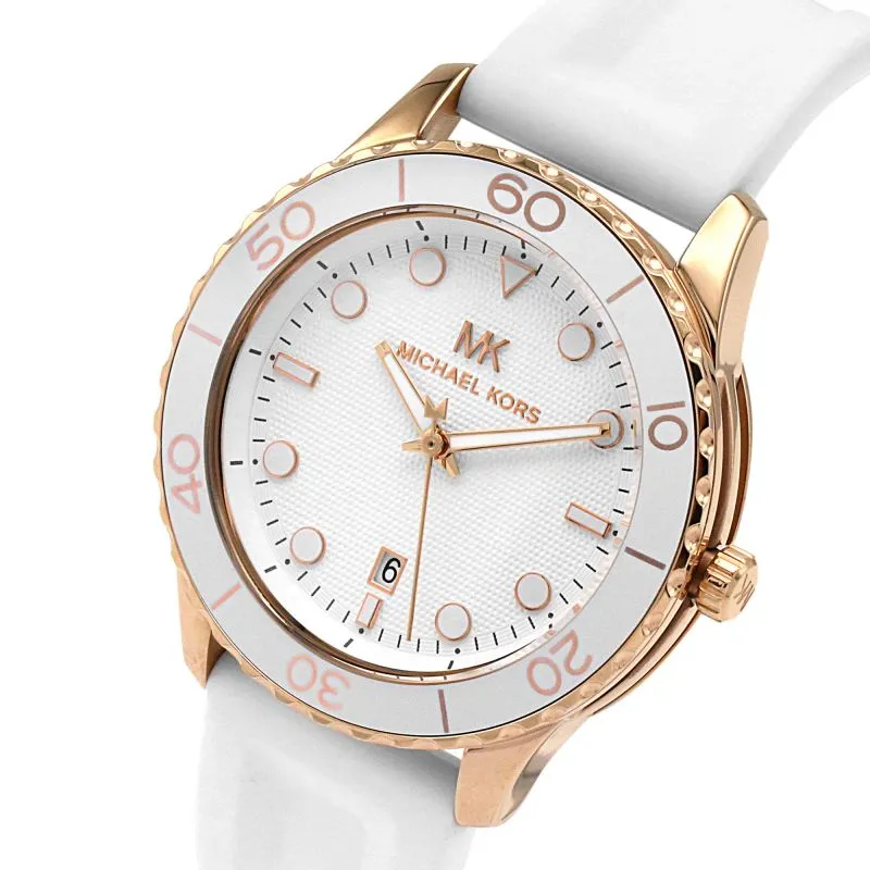 Michael Kors Runway White Silicon Strap Women's Watch MK6853