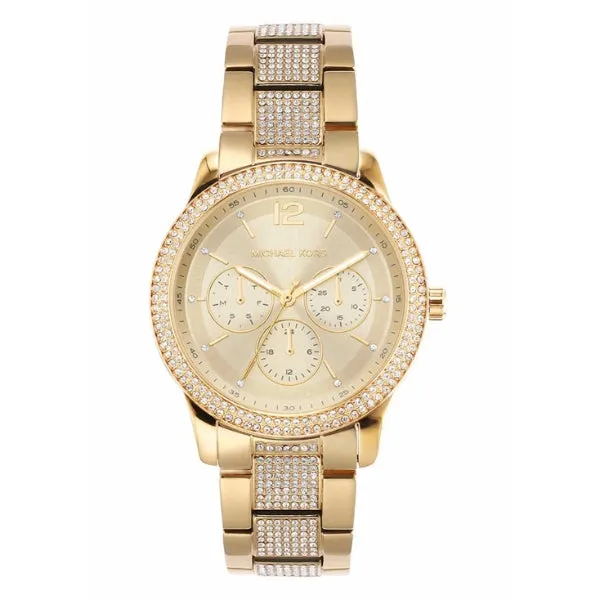 Michael Kors Tibby Gold Stainless Steel Gold Dial Quartz Watch for Ladies - MK-7292