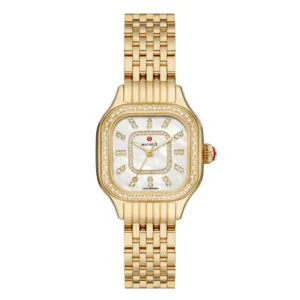 Michele Meggie 18k Gold-Plated Stainless Steel Diamond Dial Watch - MWW33B000003