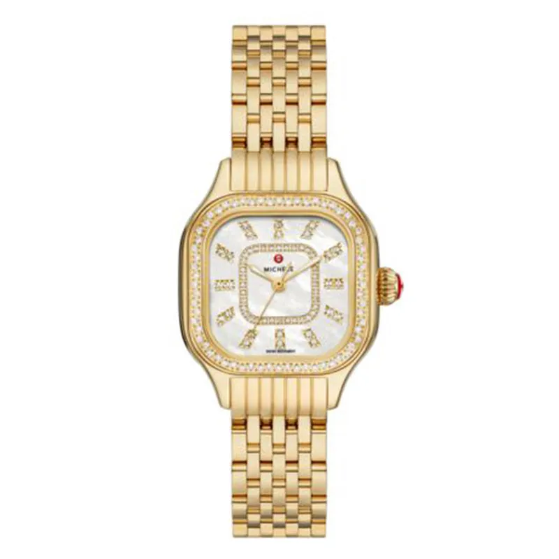 Michele Meggie 18k Gold-Plated Stainless Steel Diamond Dial Watch - MWW33B000003