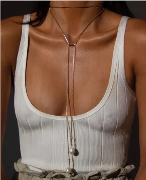 Michelle -  Double Layer Gold w/  Pearl Beads Necklaces