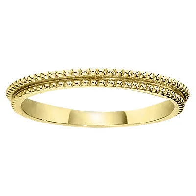 Milgrain Gold Ring Guards Insert Wedding Bands 2MM