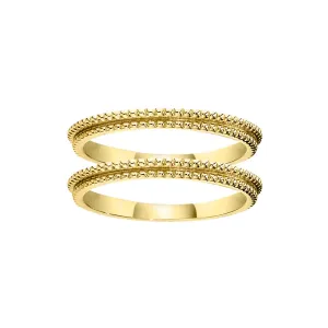 Milgrain Gold Ring Guards Insert Wedding Bands 2MM