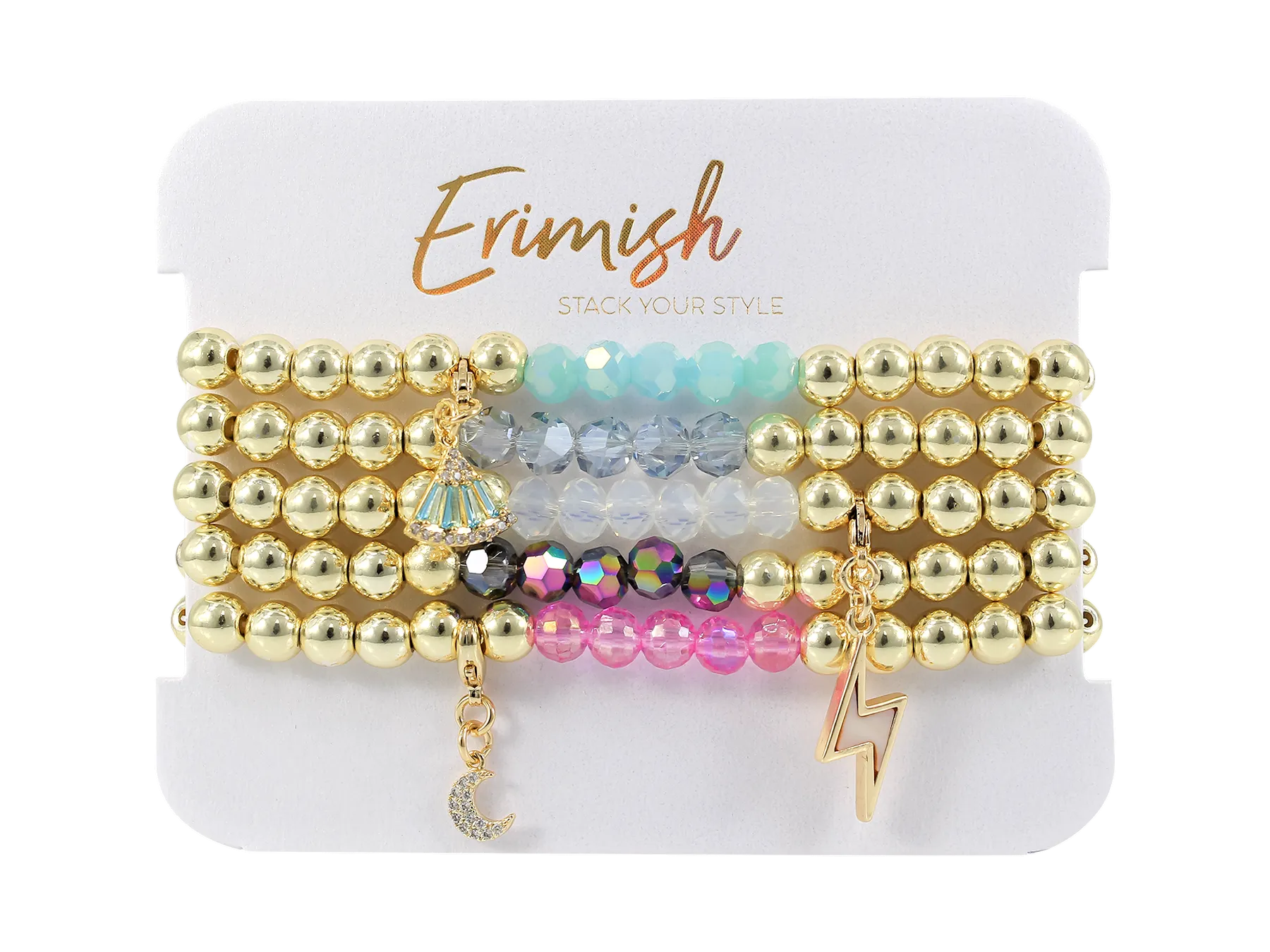 Mineral Bracelet Stack by Erimish - Rainbow
