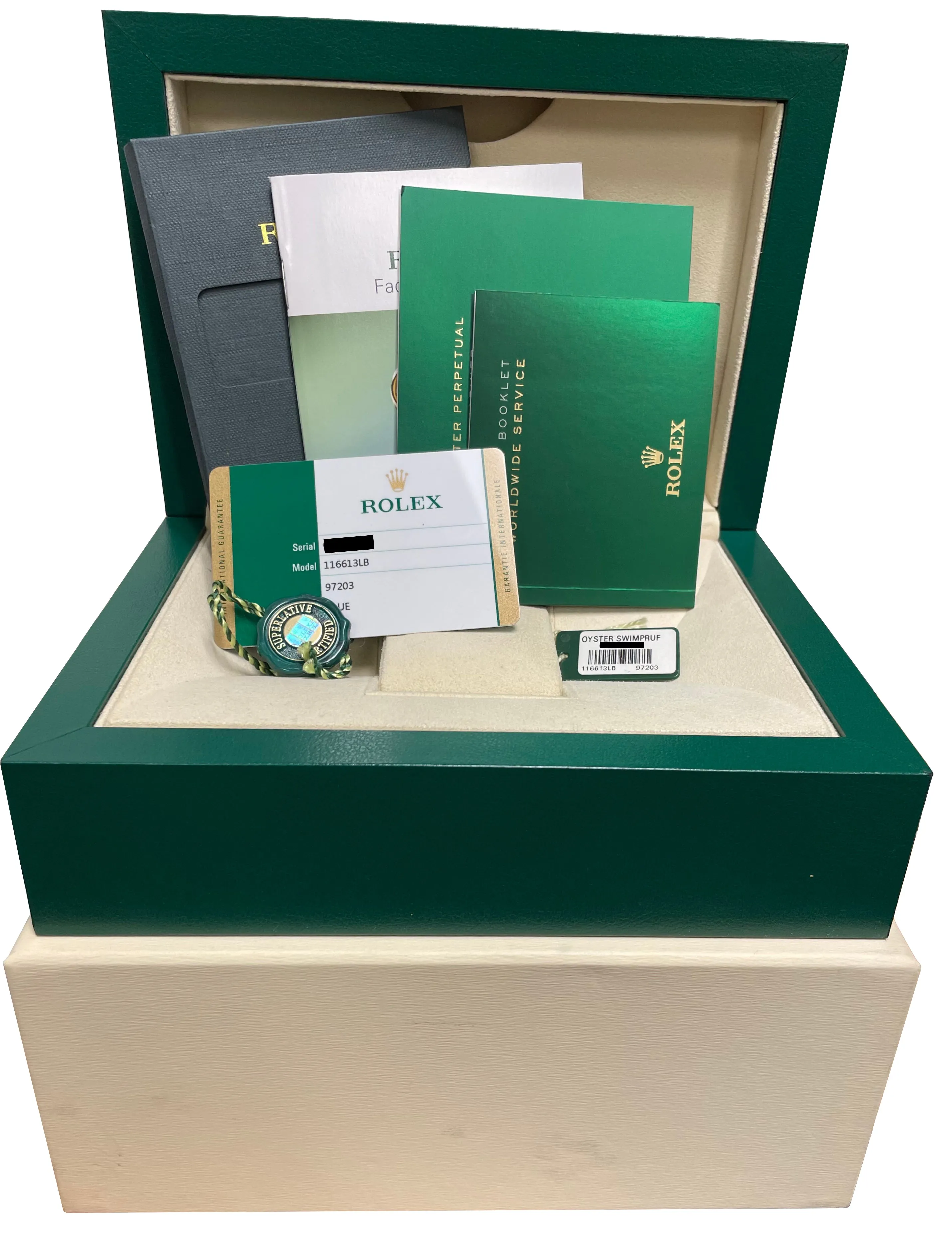 MINT 2015 Rolex Submariner Date Ceramic Two-Tone Gold Steel Blue Watch 116613 LB