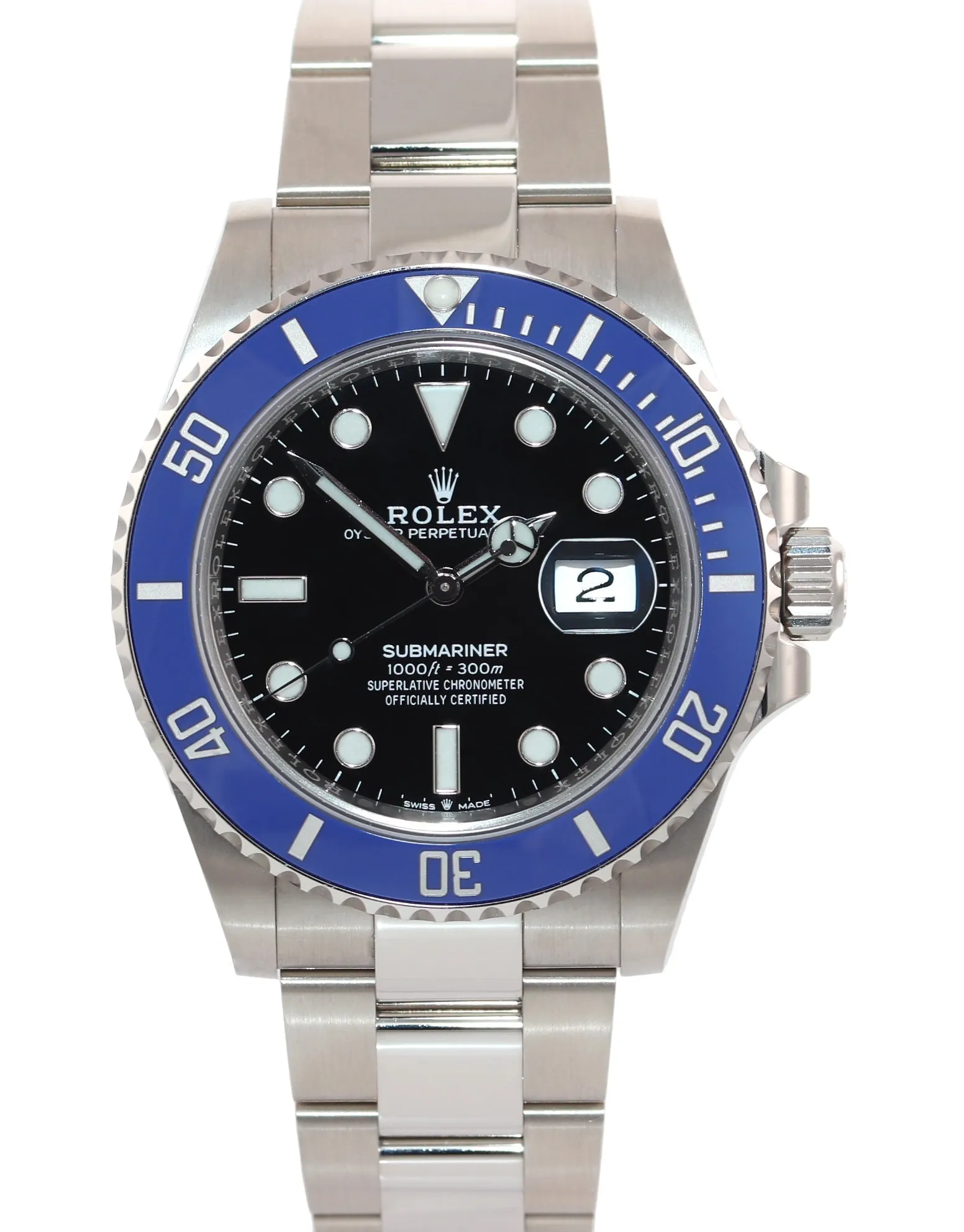MINT 2022 NEW PAPERS Rolex Submariner Blue Smurf 126619 White Gold Watch Box