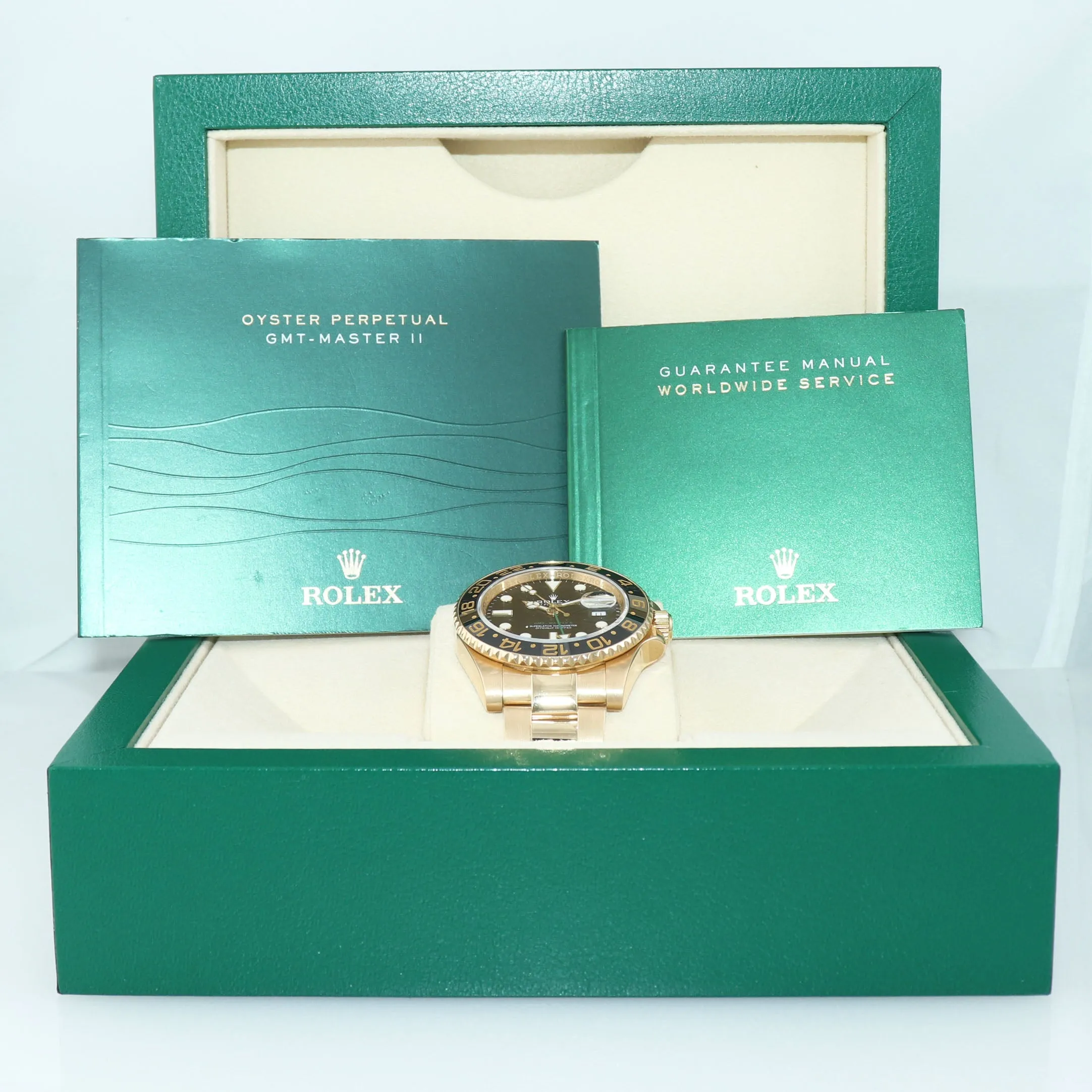 MINT Rolex GMT-Master 2 Ceramic Black 116718 18k Yellow Gold 40mm Watch