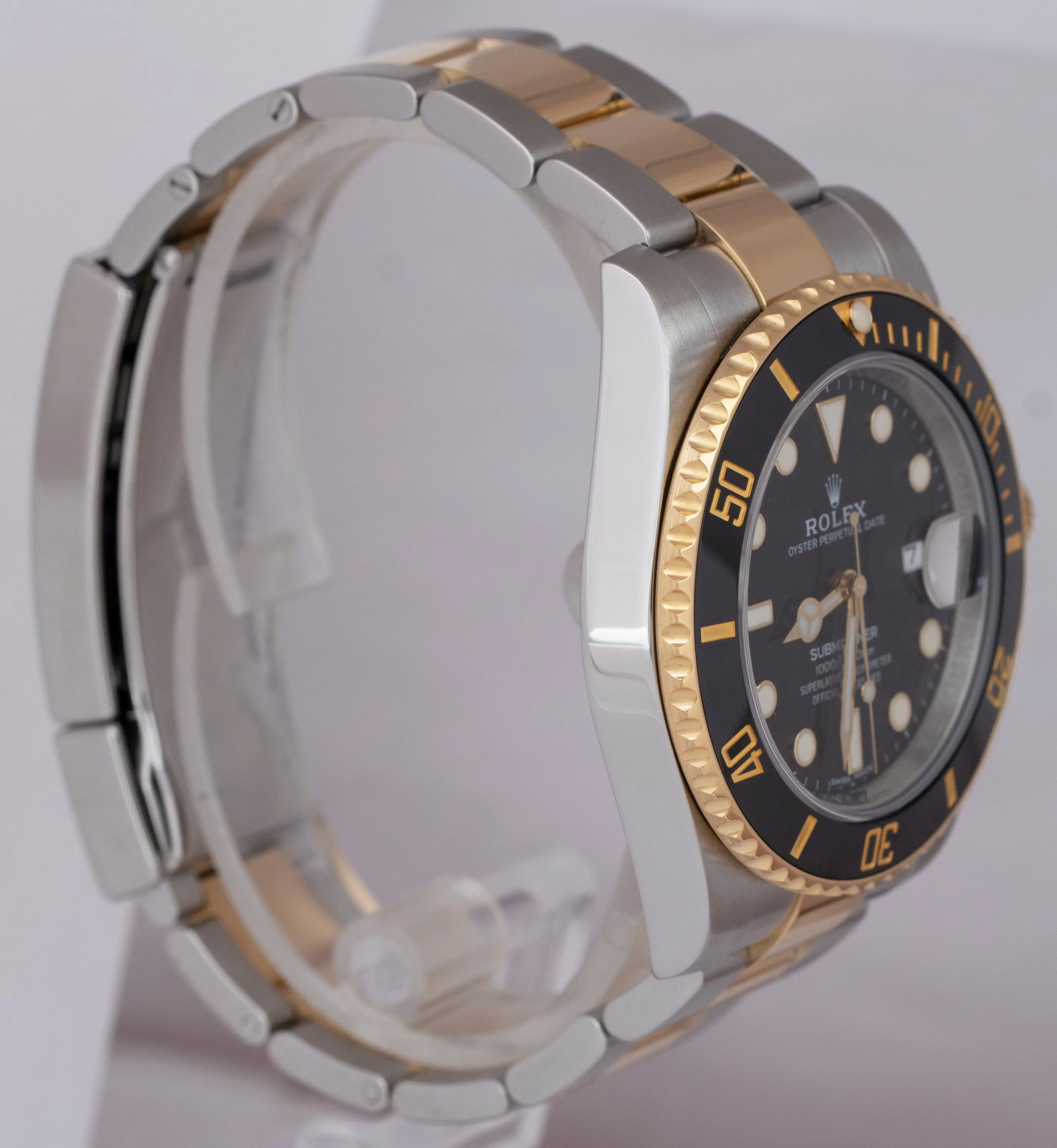 MINT Rolex Submariner Date Ceramic Two-Tone Stainless Gold Black Watch 116613 LN