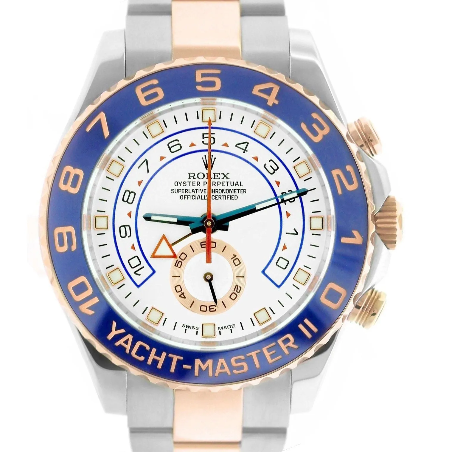 MINT Rolex Yacht-Master II 44mm Two-Tone Rose Gold Ceramic Watch 116681