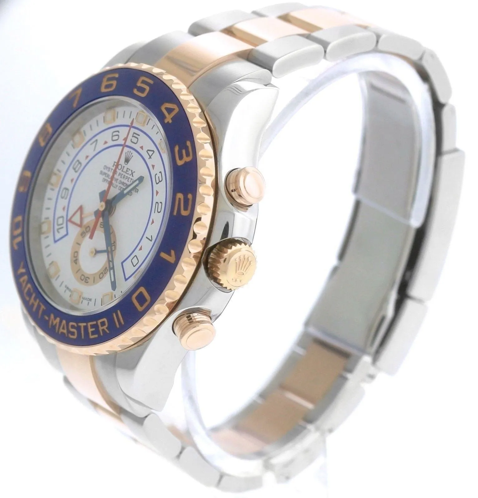 MINT Rolex Yacht-Master II 44mm Two-Tone Rose Gold Ceramic Watch 116681
