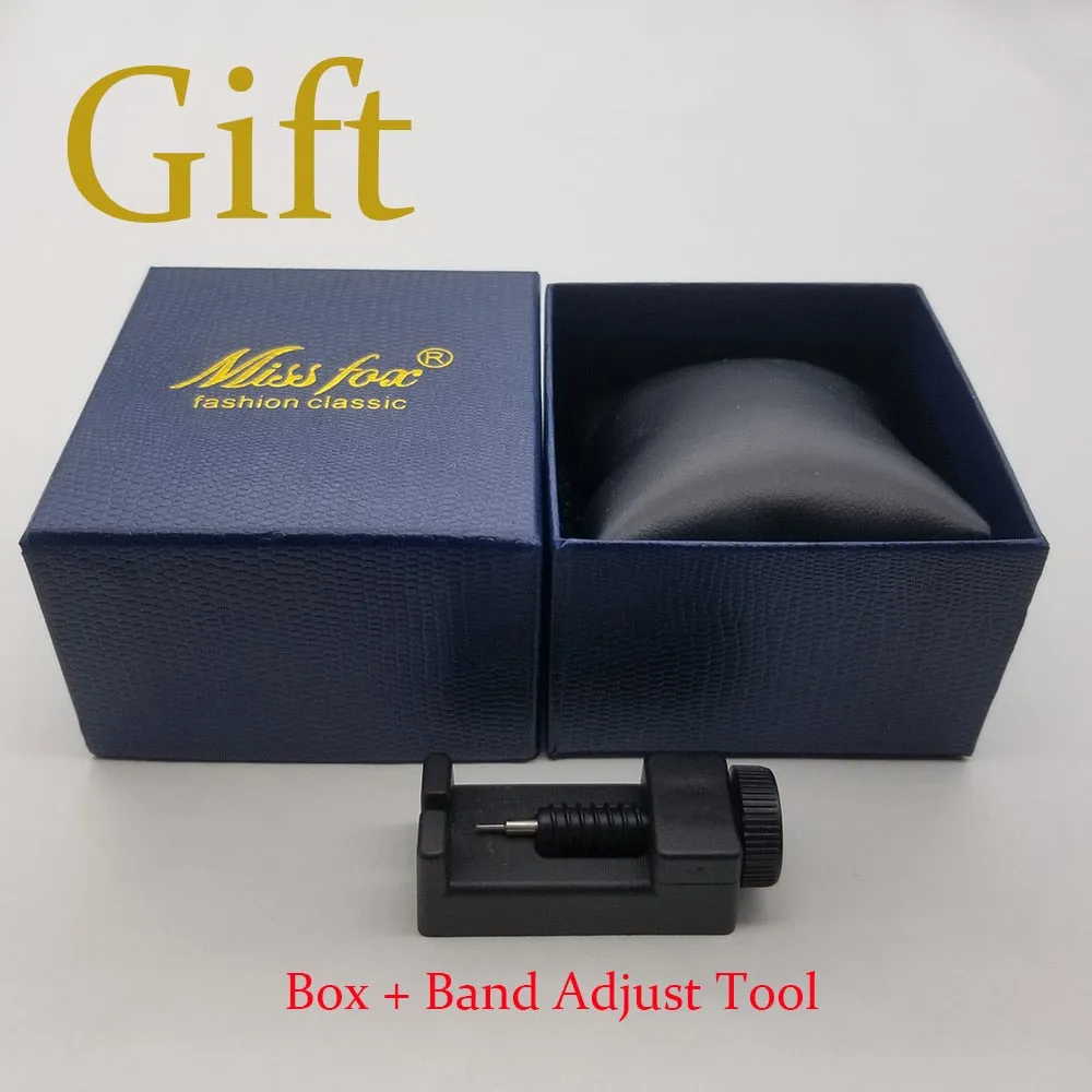 MISSFOX Ice Out Square Watch For Men Top Brand Luxury Full Diamond