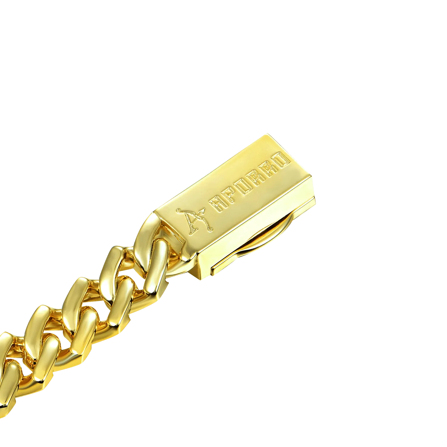 Moissanite Plain Gold Prong Cuban Link Bracelet - 8mm