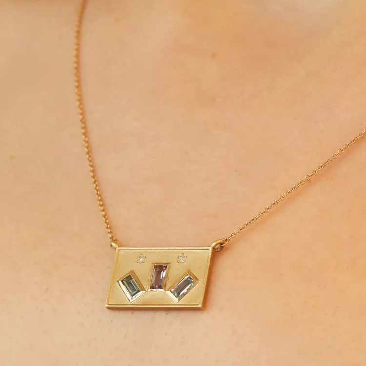 Montana Sapphire Tablet Necklace