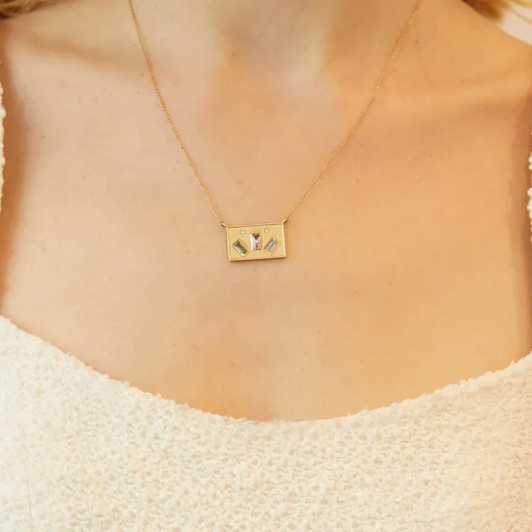 Montana Sapphire Tablet Necklace