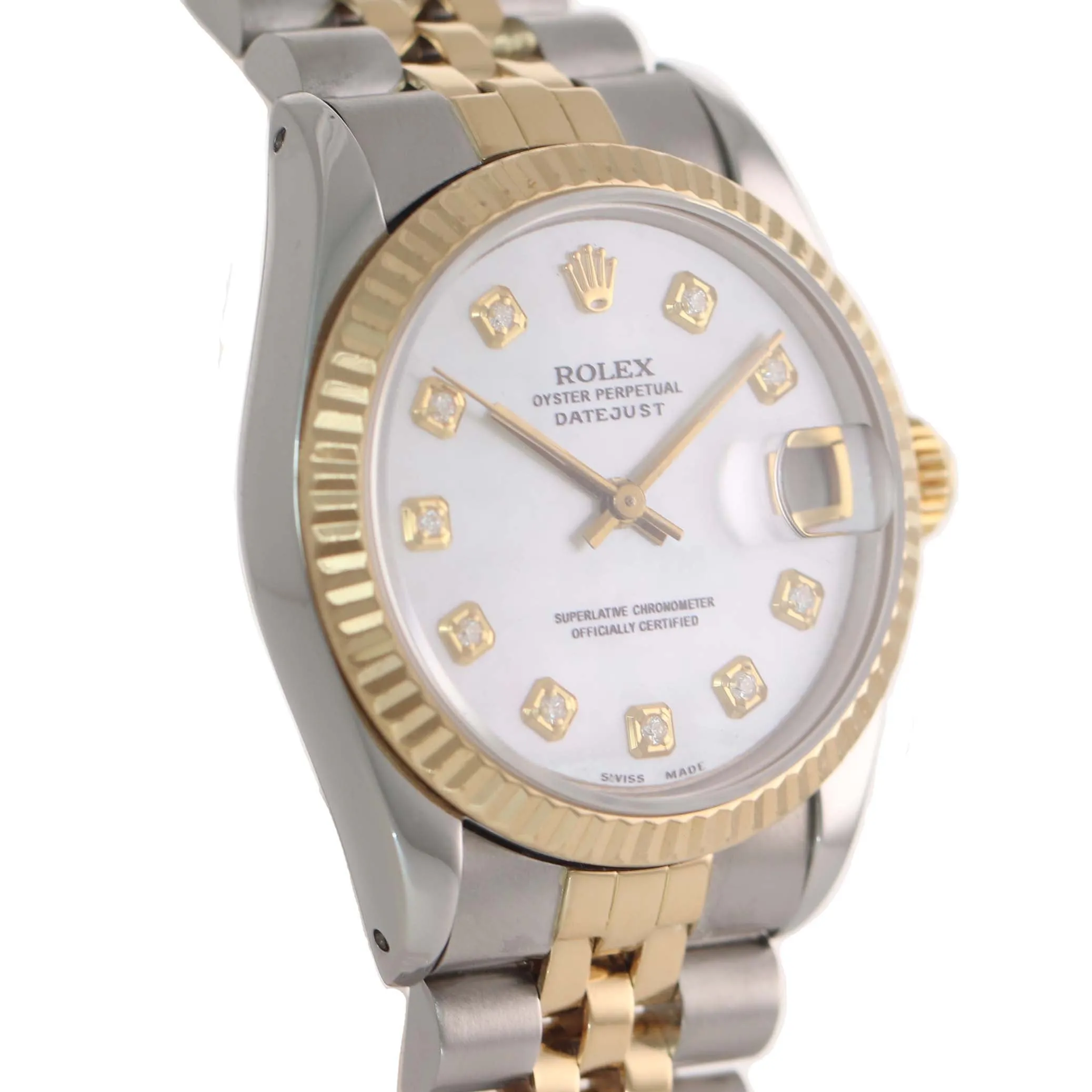 MOP DIAMOND Rolex DateJust 31mm Midsize Two-Tone Steel 18k Gold 68273 Watch