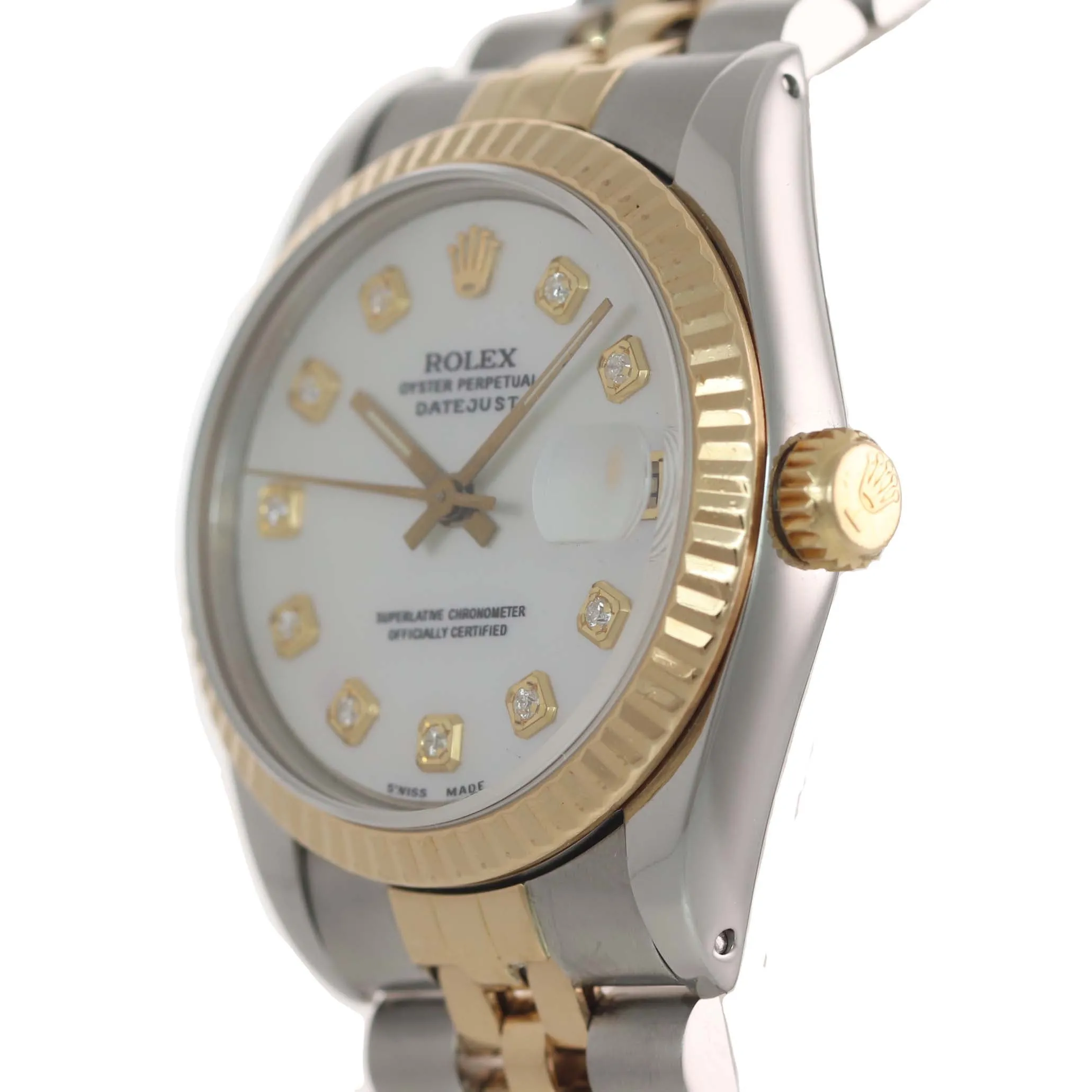 MOP DIAMOND Rolex DateJust 31mm Midsize Two-Tone Steel 18k Gold 68273 Watch