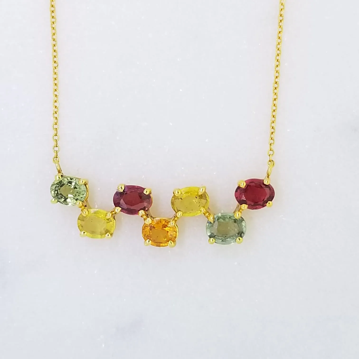 Multi-colored Sapphire Necklace