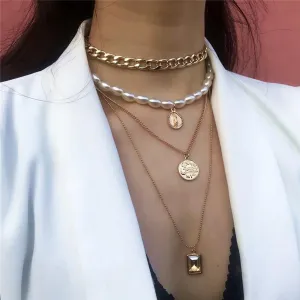 Multi Layered Pearl Choker