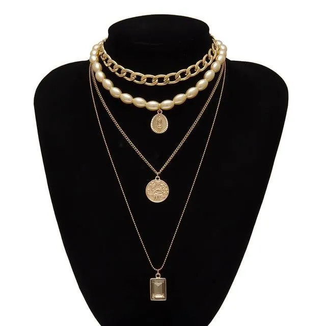 Multi Layered Pearl Choker