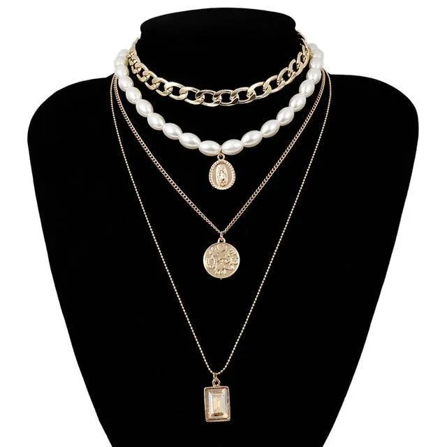 Multi Layered Pearl Choker