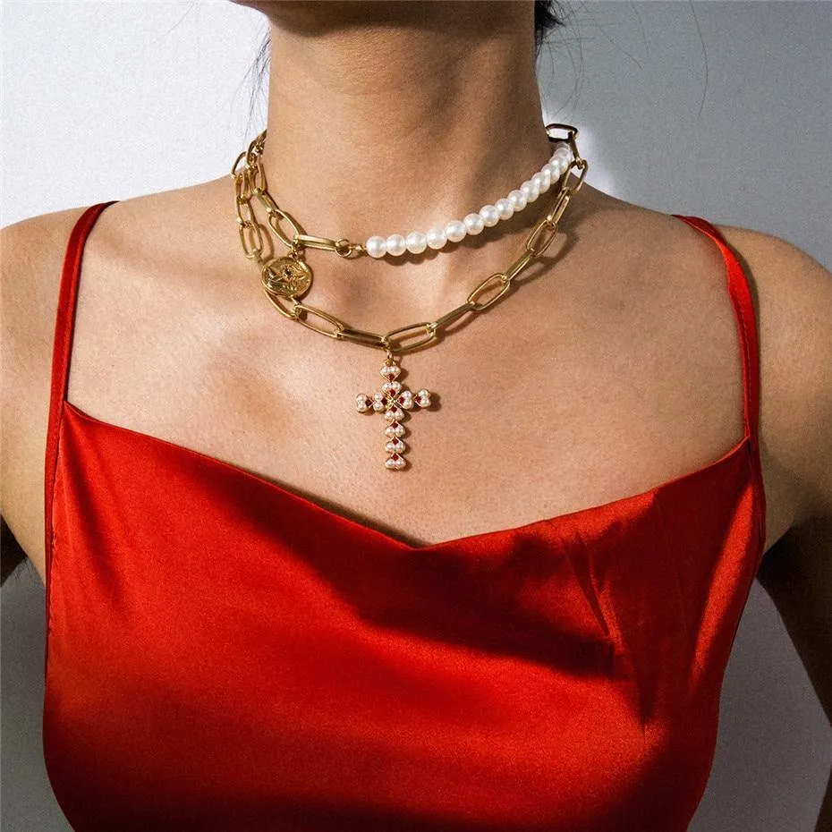 Multi Layered Pearl Choker