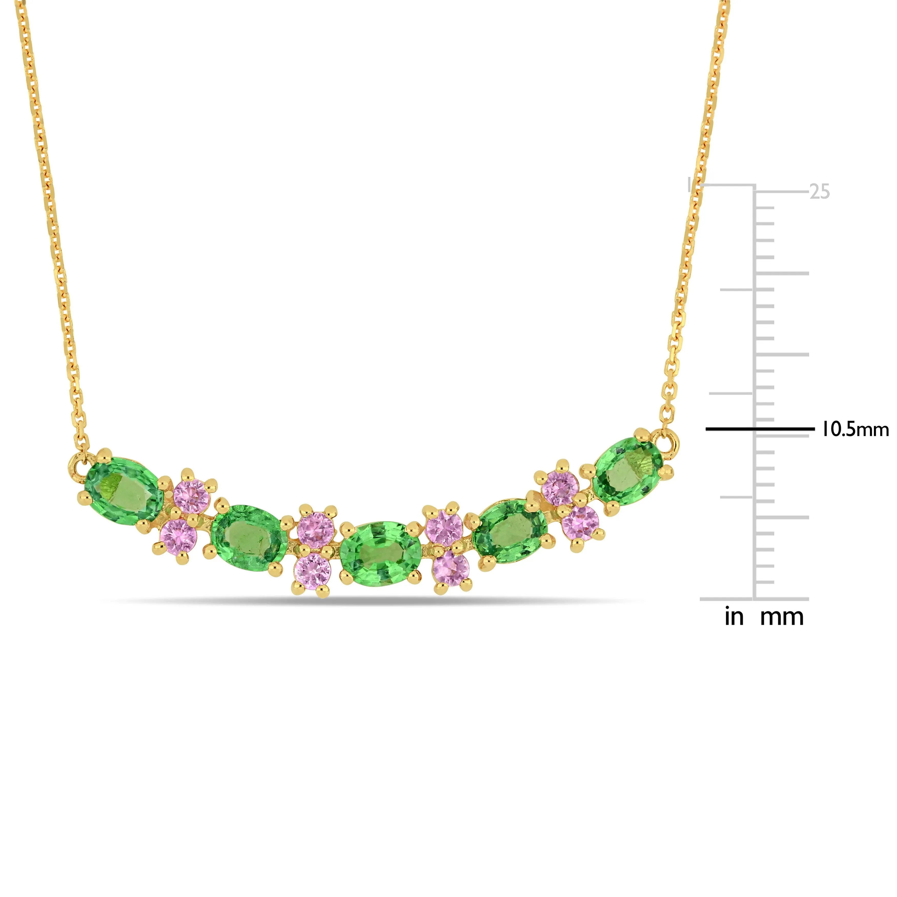Multi Shape Gemstone Bar Necklace