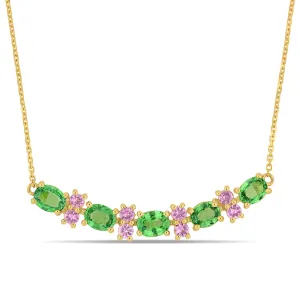 Multi Shape Gemstone Bar Necklace