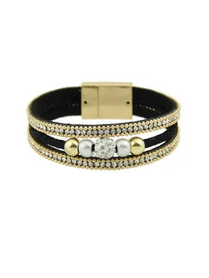 Multilayer Bracelet Wristband With Rhinestone Decoration