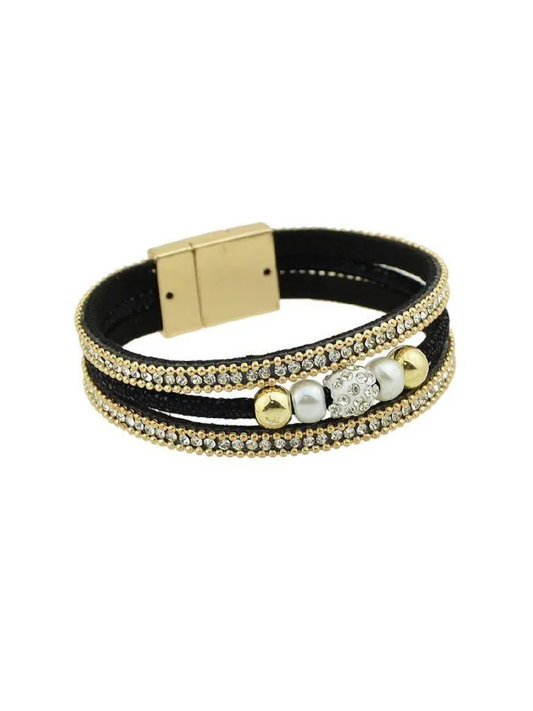 Multilayer Bracelet Wristband With Rhinestone Decoration