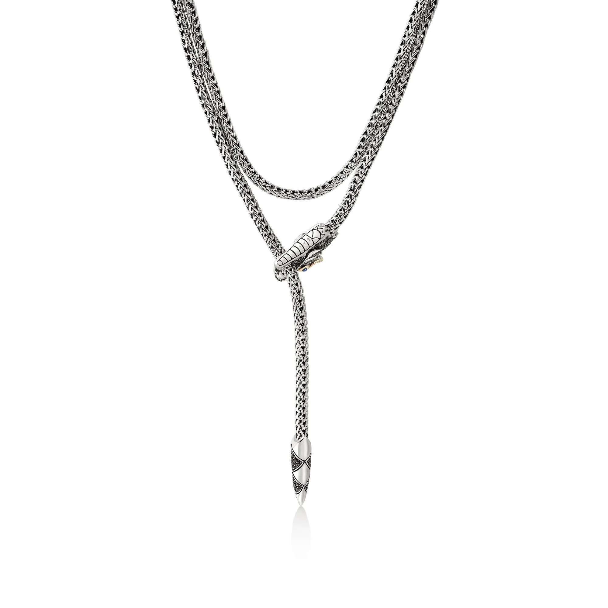 Naga Lariat, Gold, Silver, Diamonds