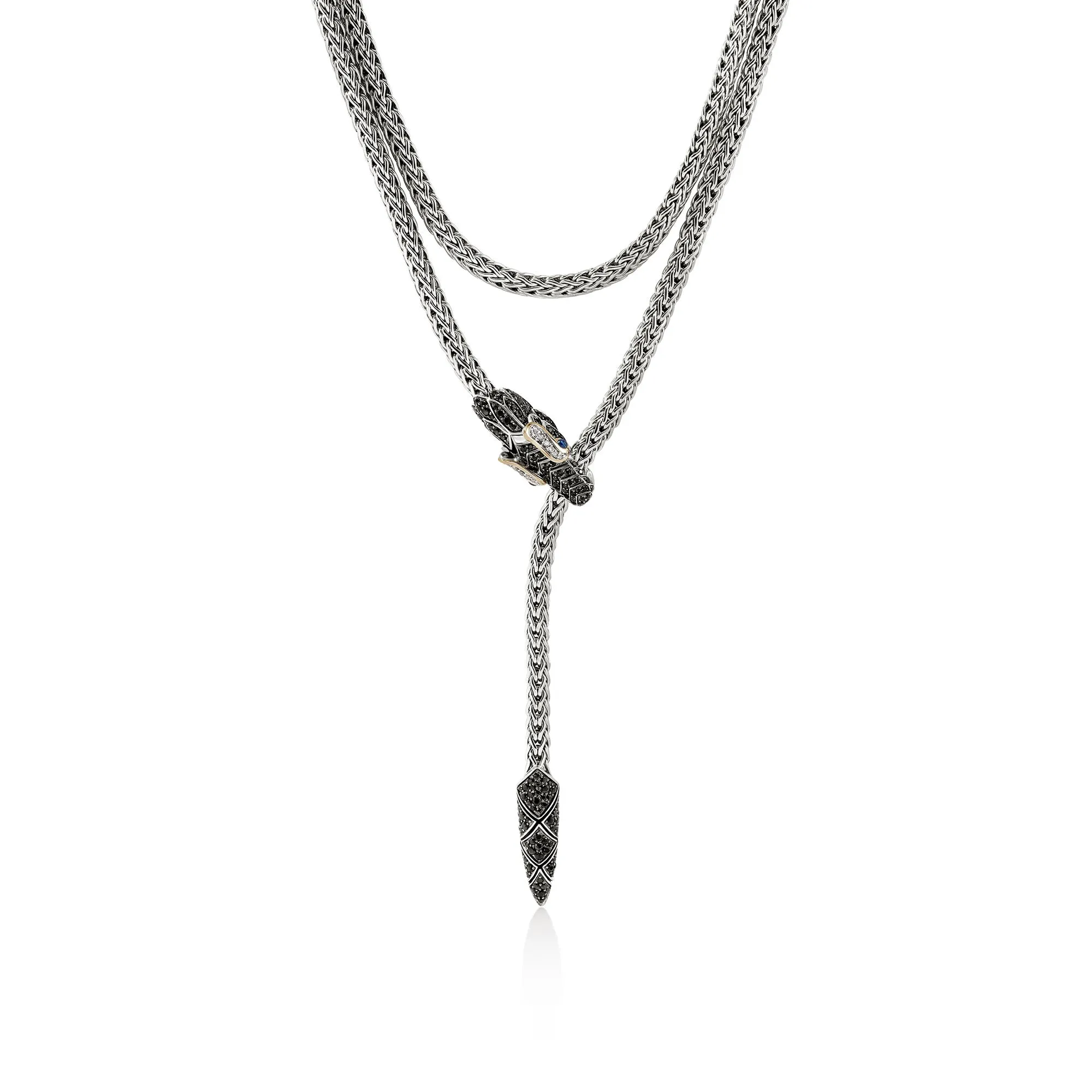 Naga Lariat, Gold, Silver, Diamonds