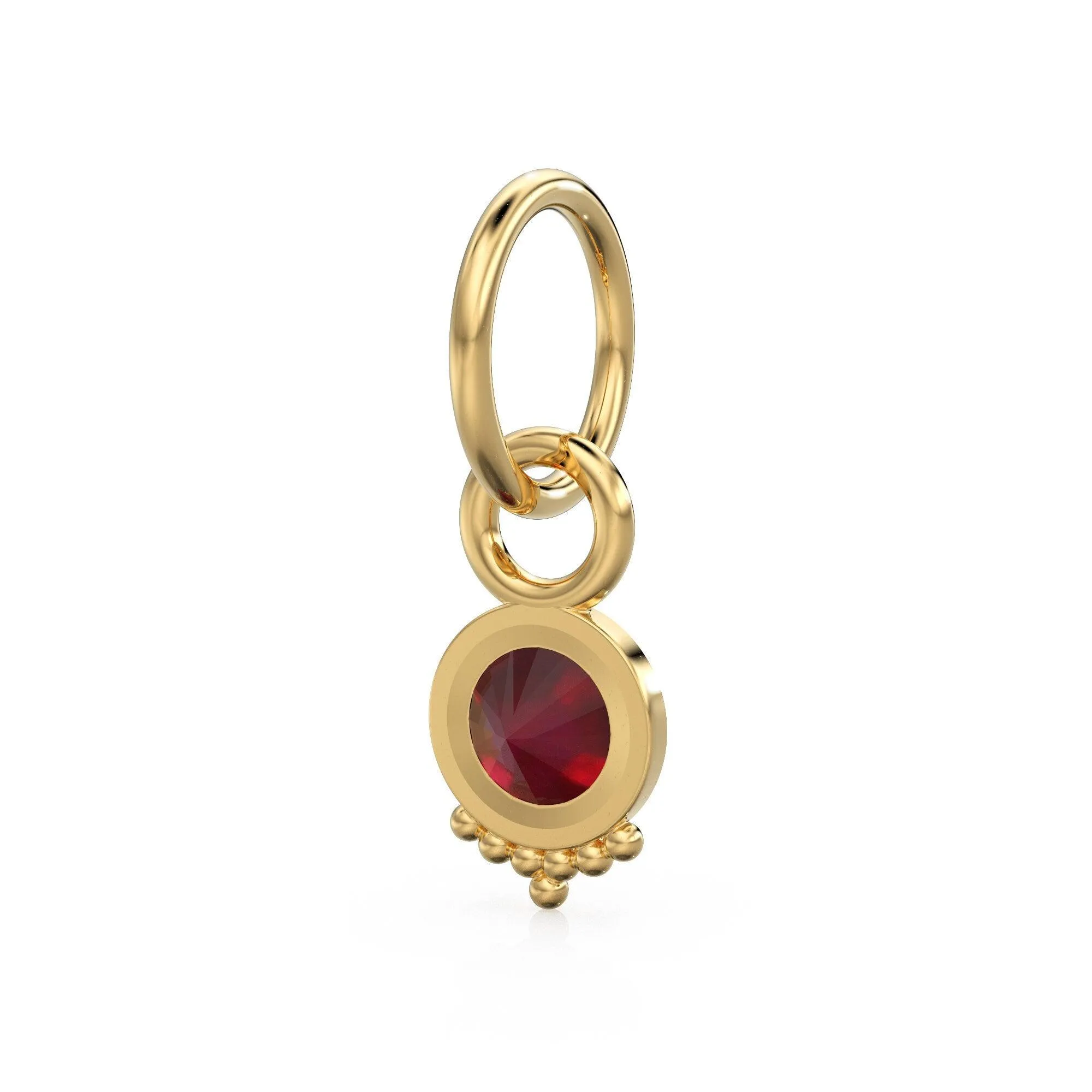 Natural Ruby Charm, 18k Solid Gold Charm, Handmade Gold Charm, Designer Charm Pendant, Charms Necklace, Ruby Charm