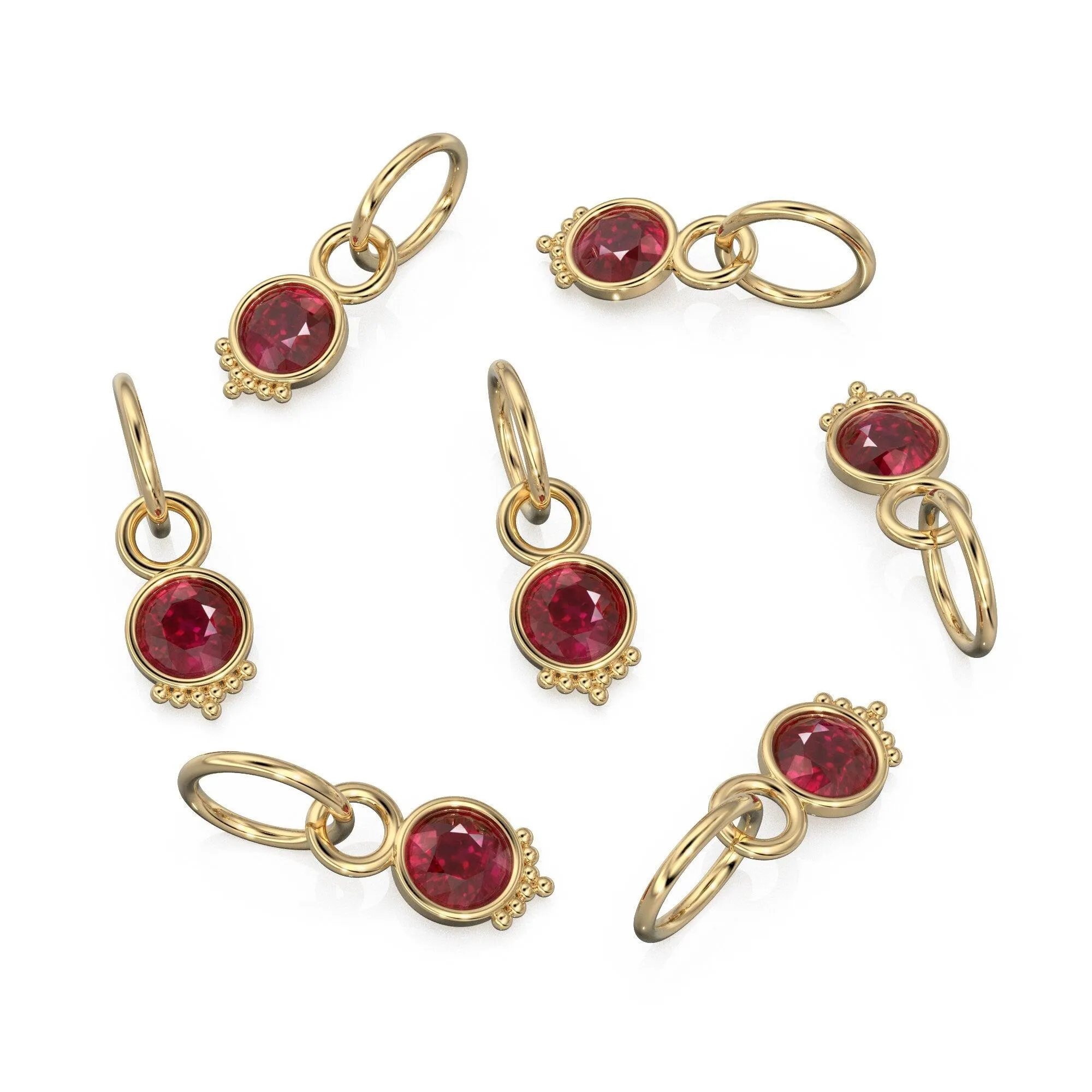 Natural Ruby Charm, 18k Solid Gold Charm, Handmade Gold Charm, Designer Charm Pendant, Charms Necklace, Ruby Charm