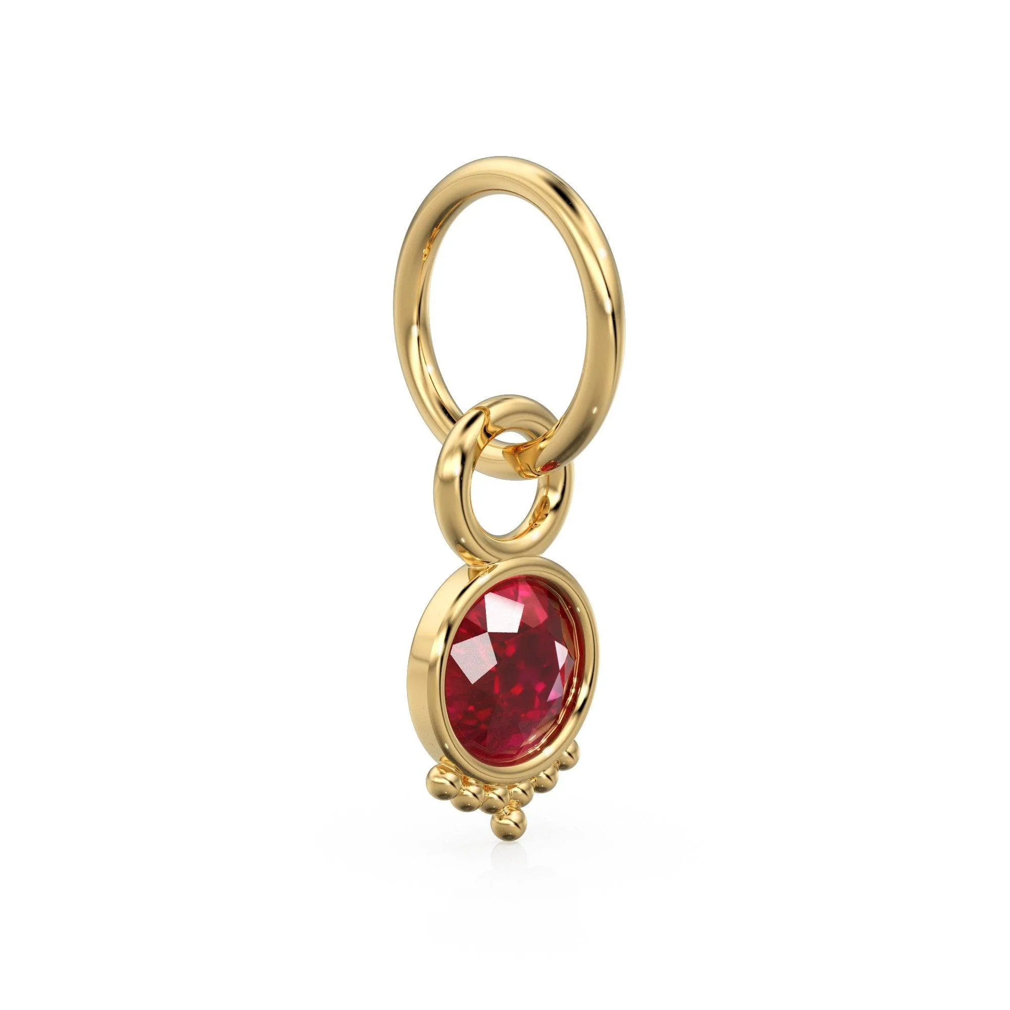 Natural Ruby Charm, 18k Solid Gold Charm, Handmade Gold Charm, Designer Charm Pendant, Charms Necklace, Ruby Charm