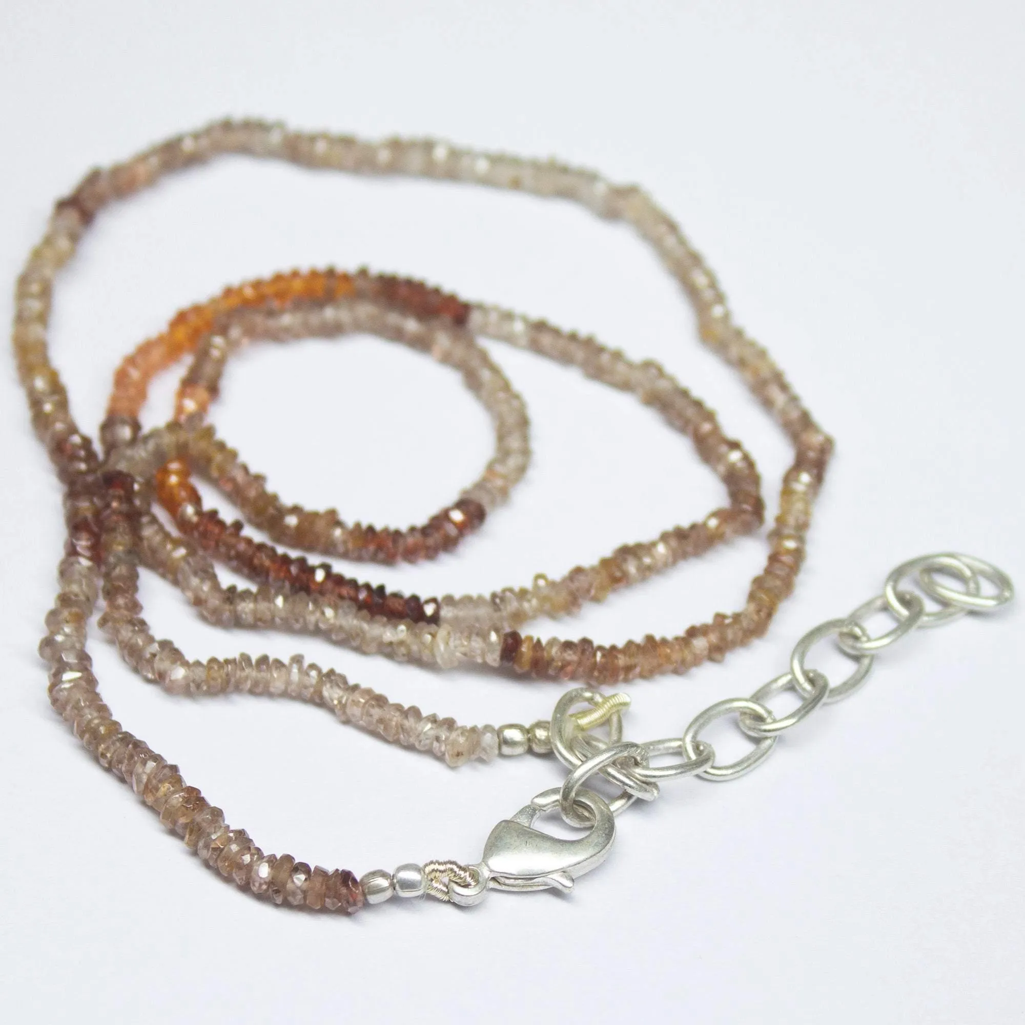 Natural Tundra Sapphire Faceted Rondelle Beads Necklace 2.5mm 20"