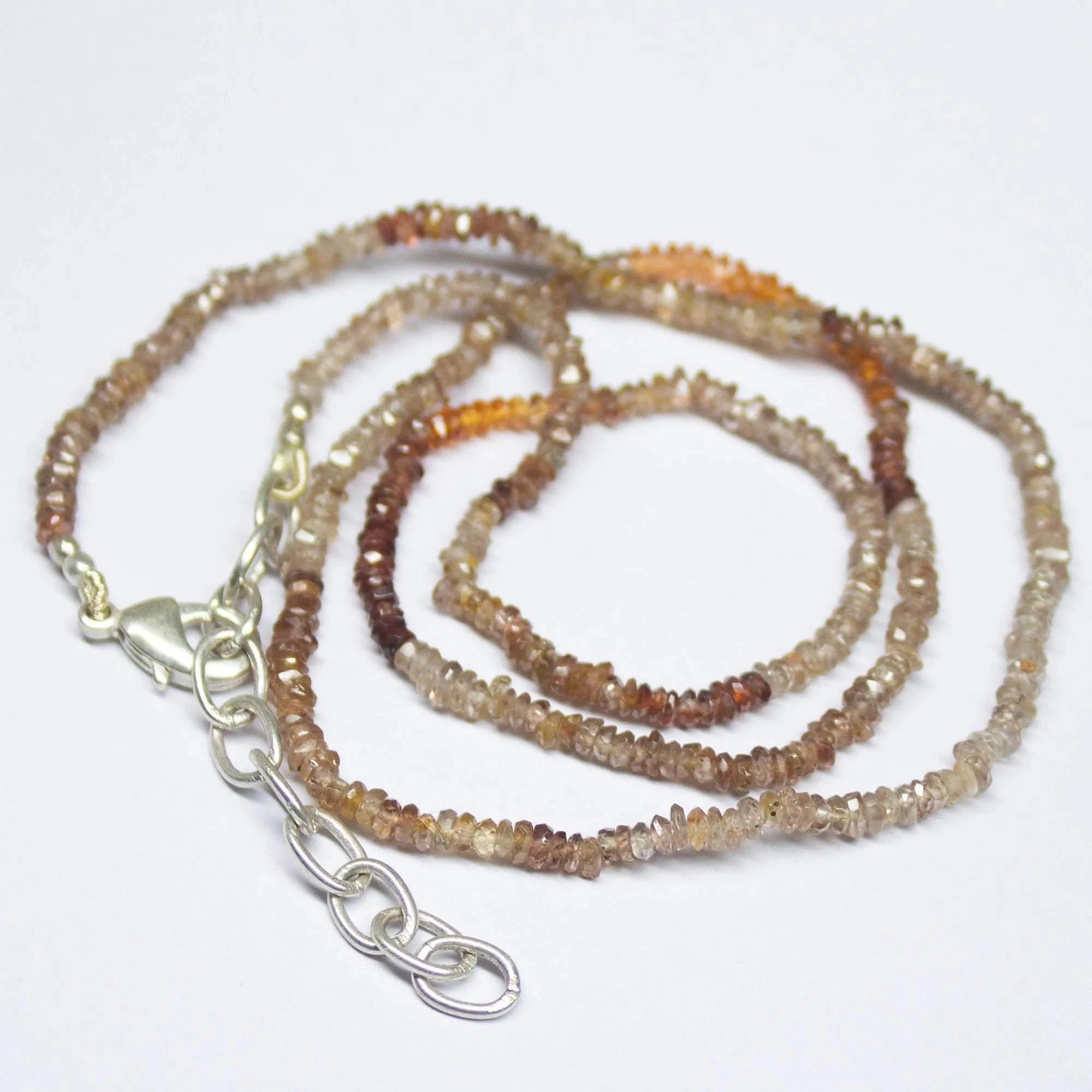 Natural Tundra Sapphire Faceted Rondelle Beads Necklace 2.5mm 20"