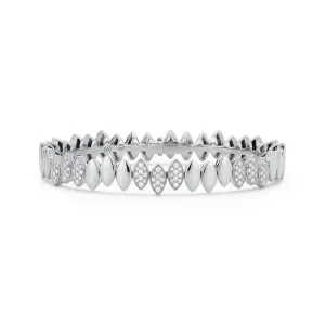 Navette Collection -  Felxible Bangle with White Diamonds