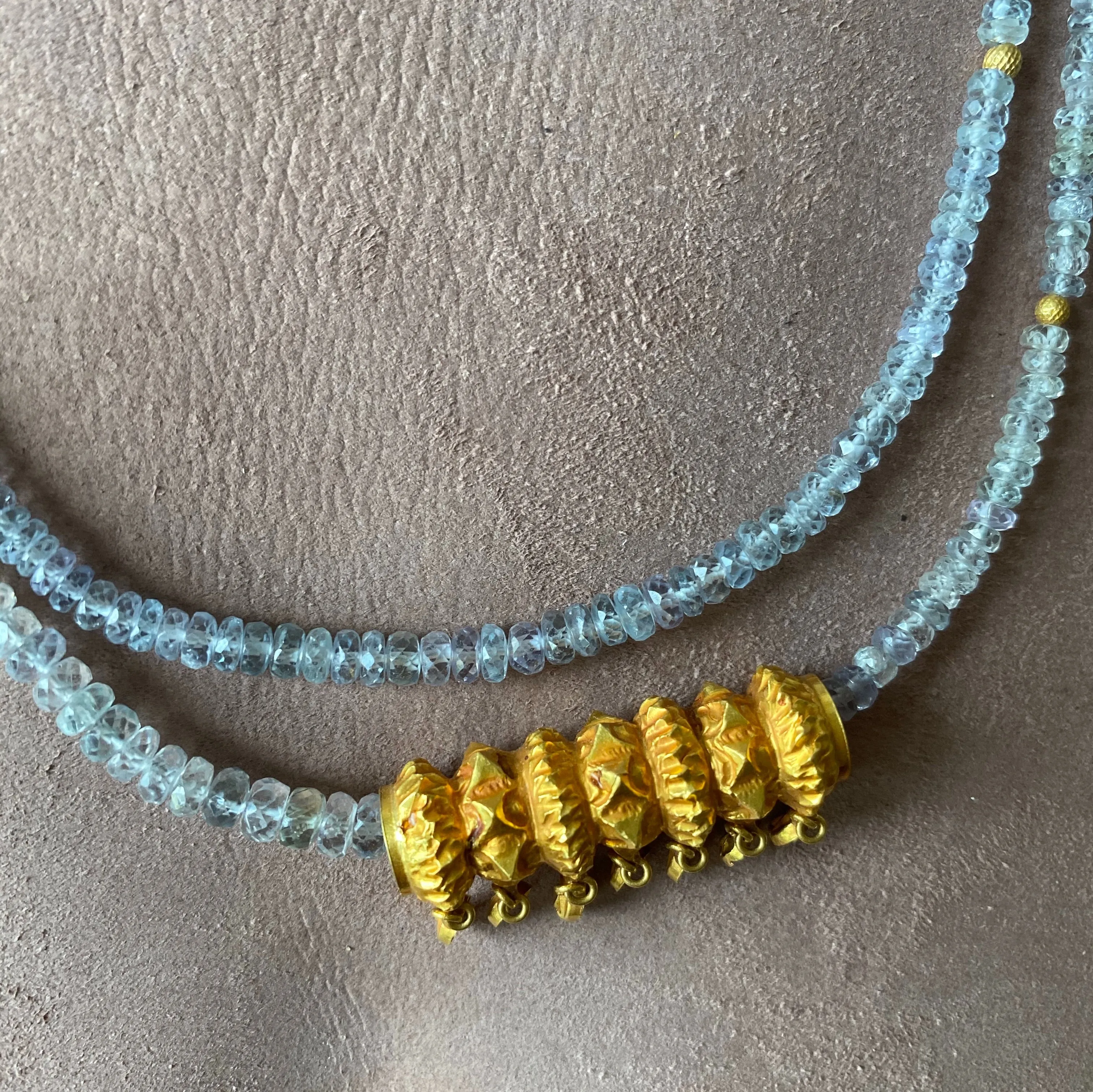 Nepali Gold on Sapphire Necklace