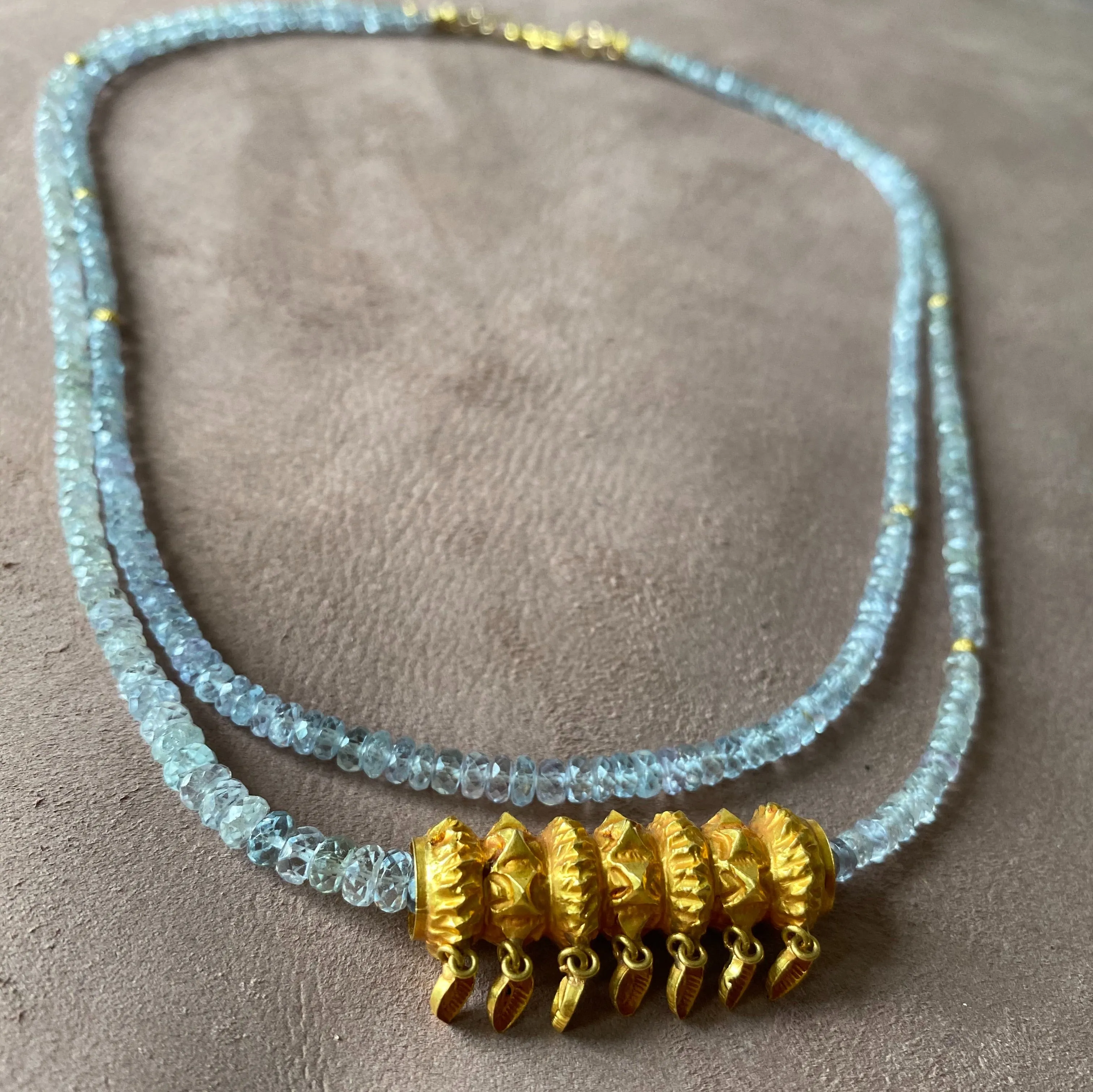 Nepali Gold on Sapphire Necklace