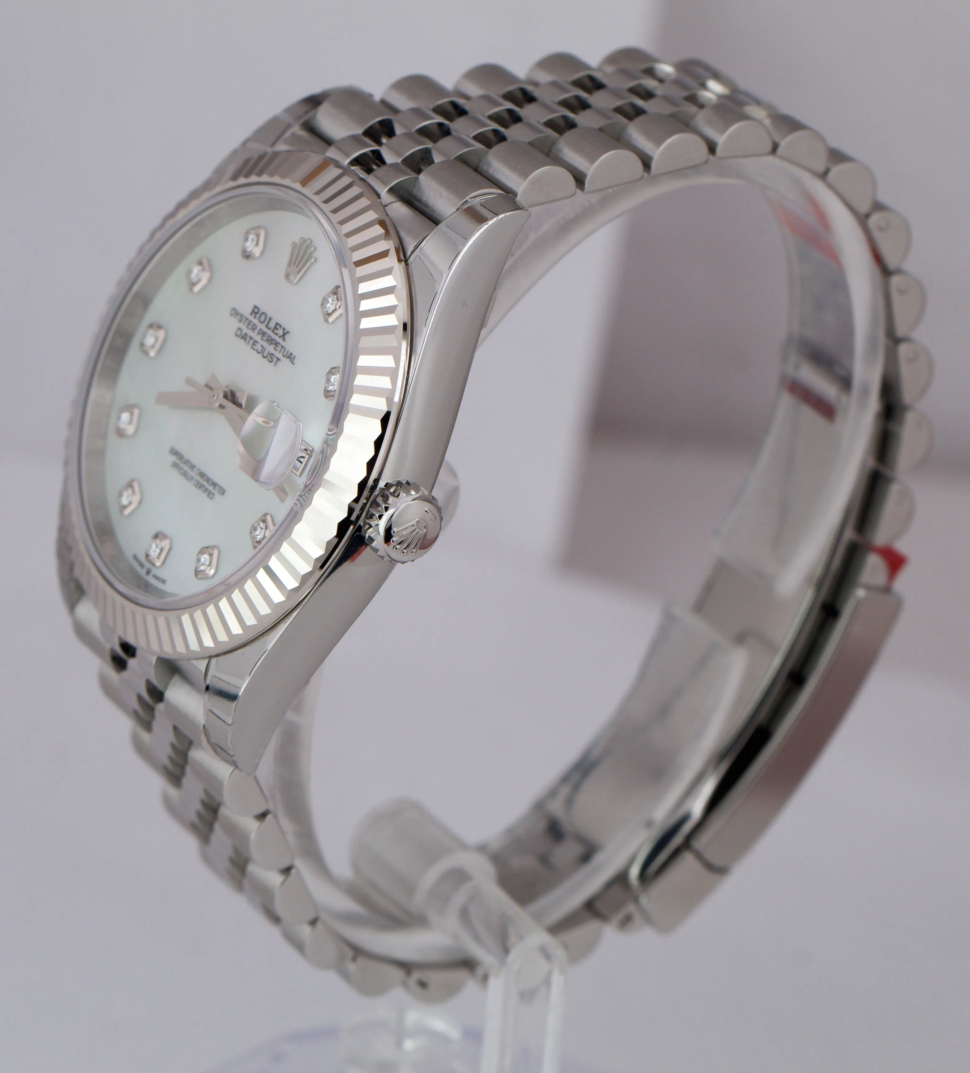 NEW JAN 2022 Rolex DateJust 41 MOP WHITE DIAMOND Steel 41mm JUBILEE Watch 126334