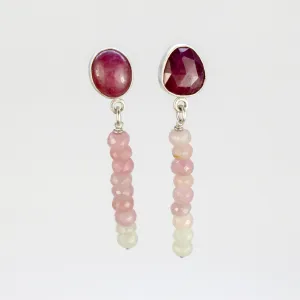 NEW! Ruby and Sapphire Earrings by Rina Young