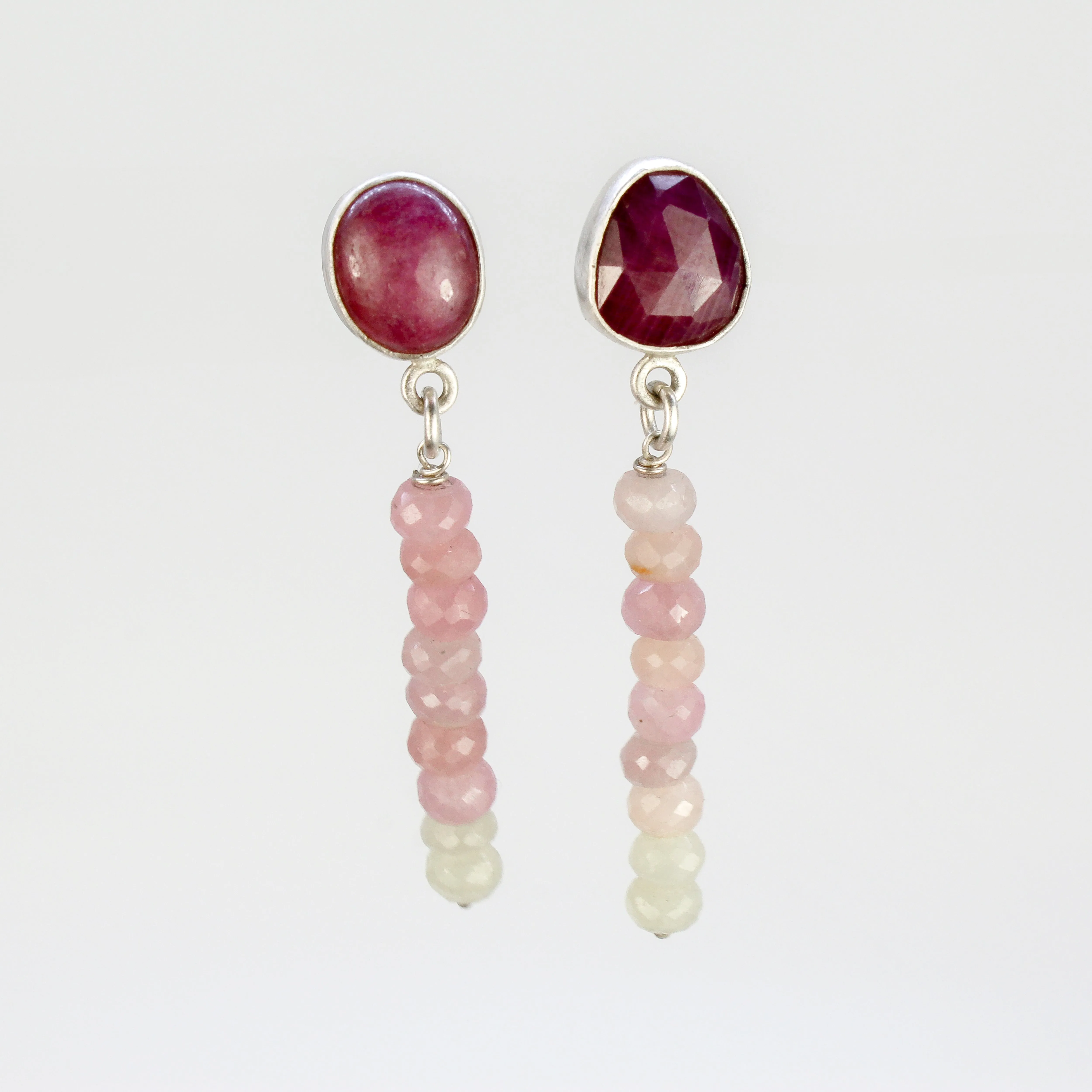NEW! Ruby and Sapphire Earrings by Rina Young