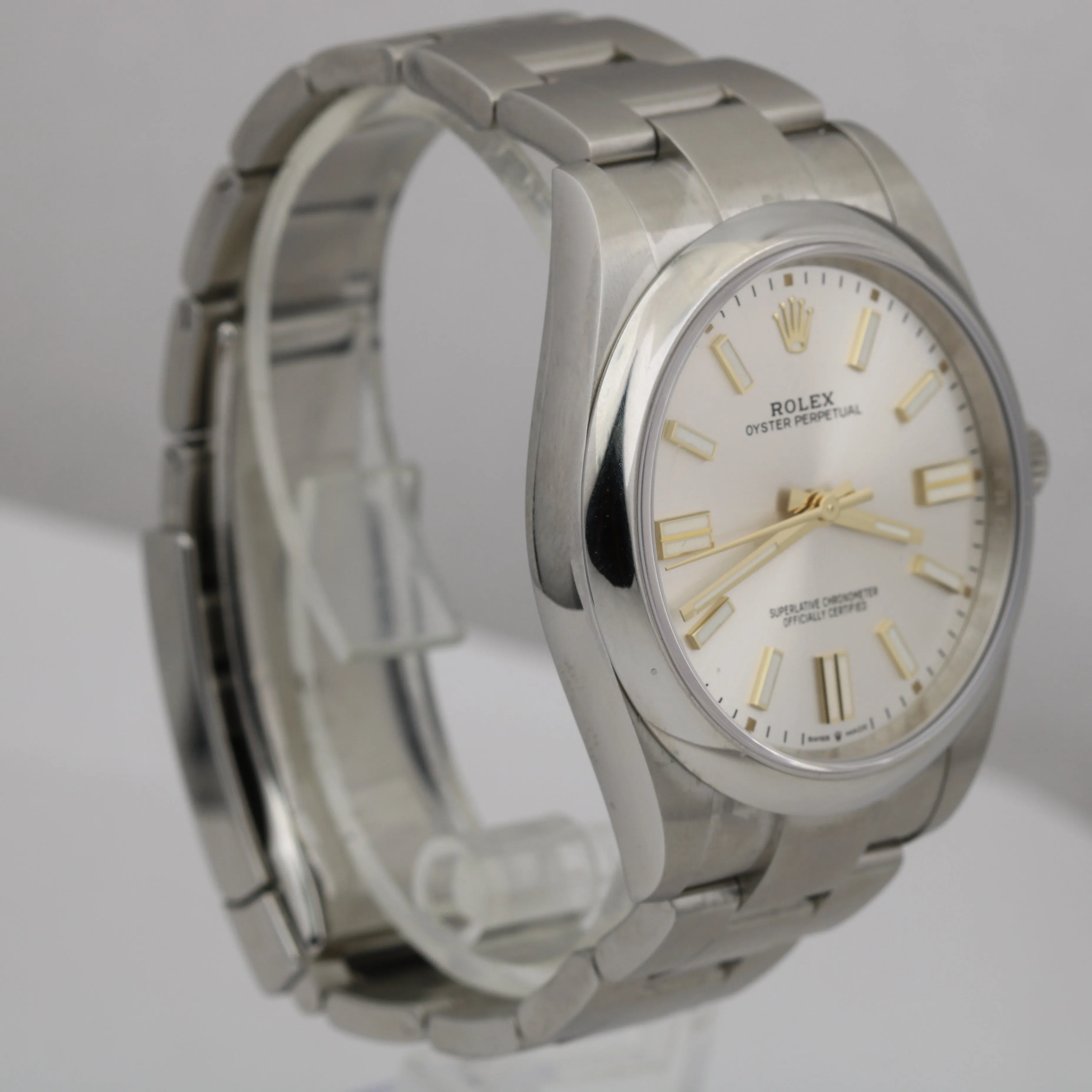 NEW SEPTEMBER 2022 Rolex Oyster Perpetual 41mm SILVER GOLD Oyster Watch 124300