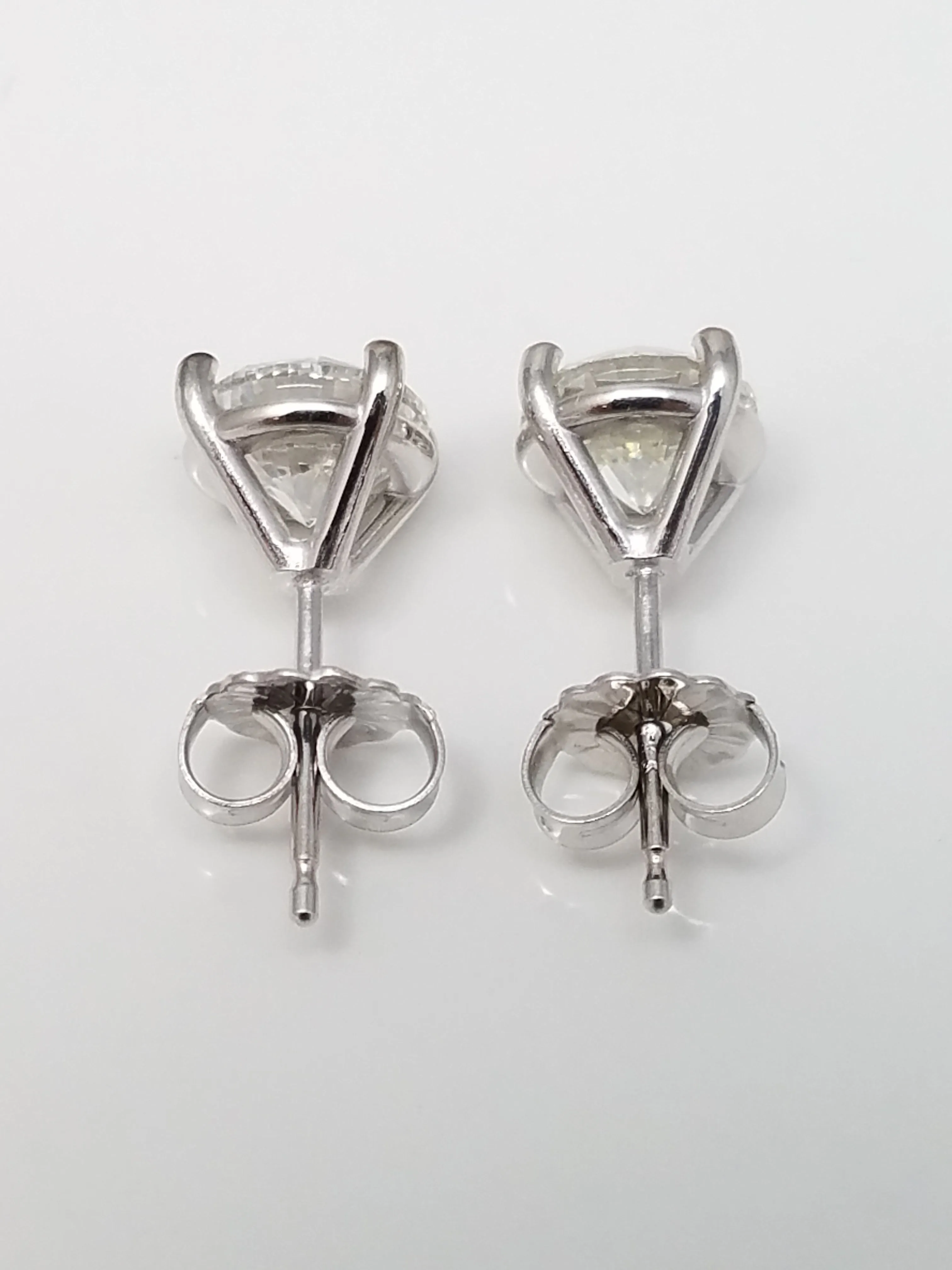 New! Stunning 14k White Gold 2.02ctw Natural Diamond Solitaire Earrings