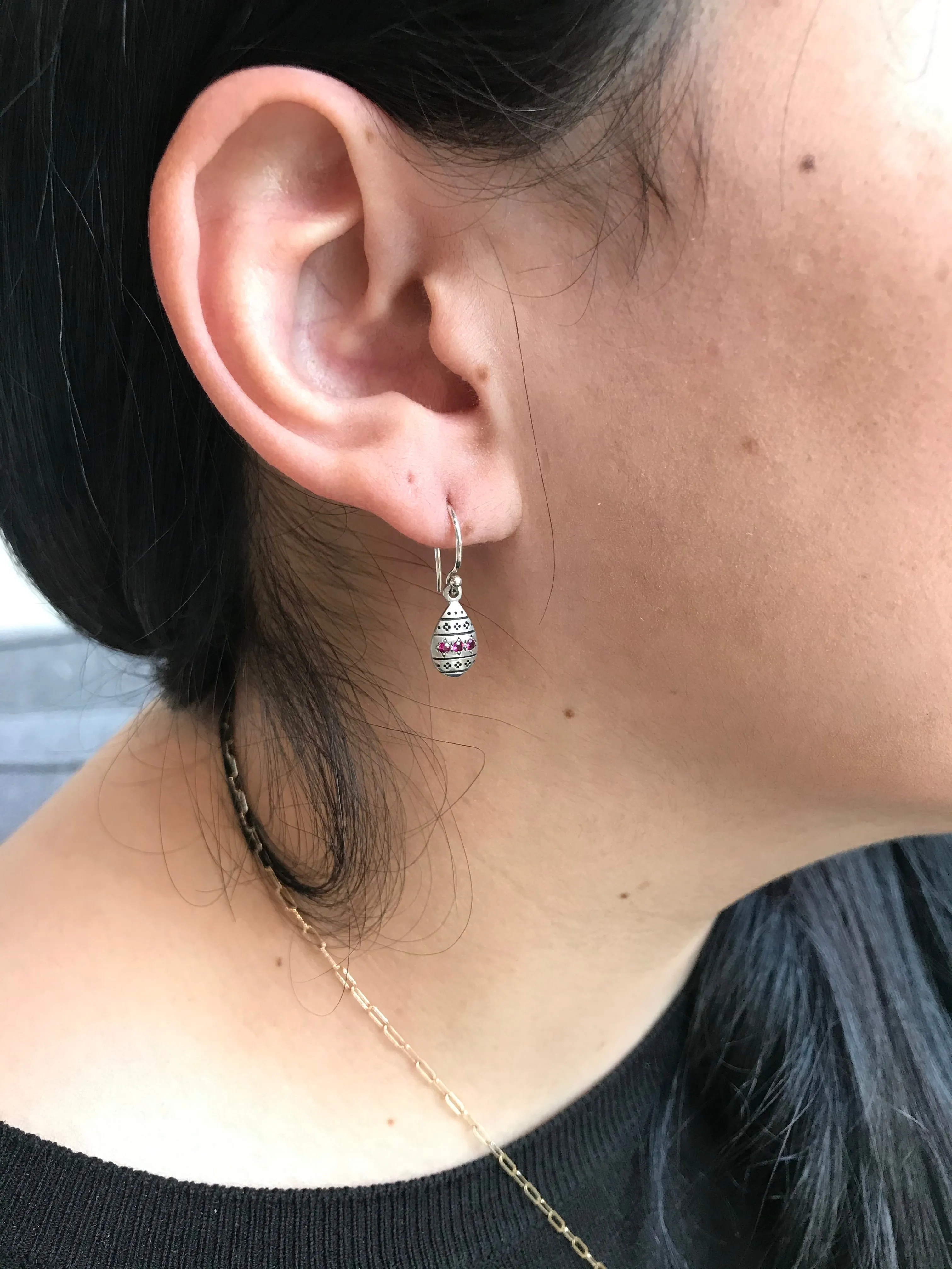 Nomad Drop Earrings with Ruby