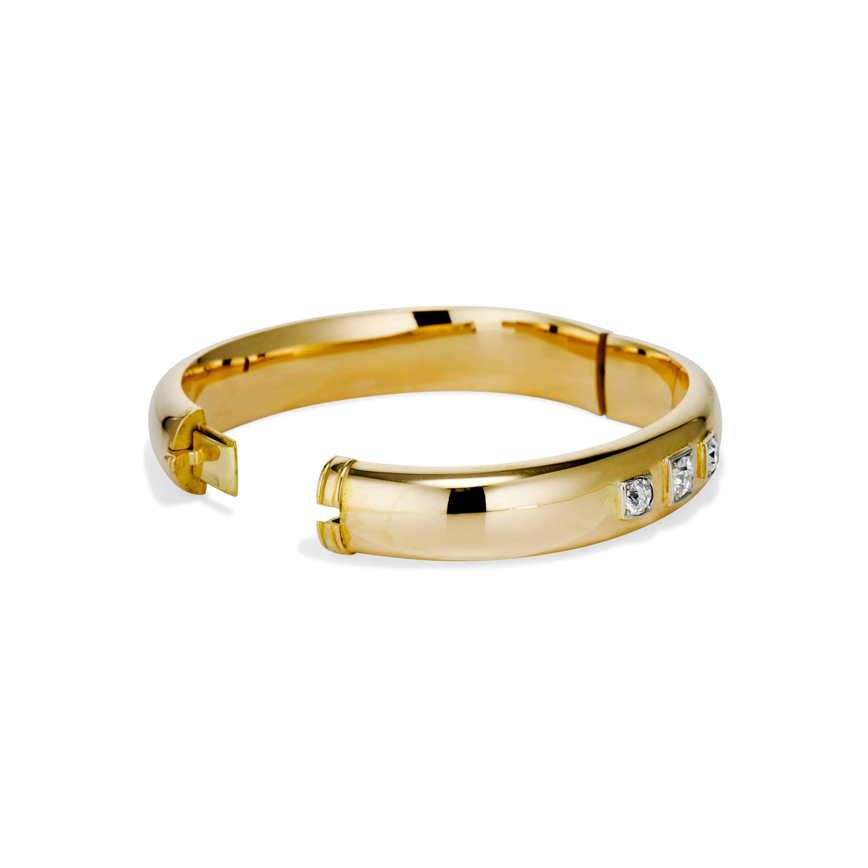 Old Mine Cut Diamond Bangle