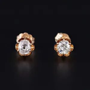 Old Mine Cut Diamond Conversion Earrings in 18k and 14k gold